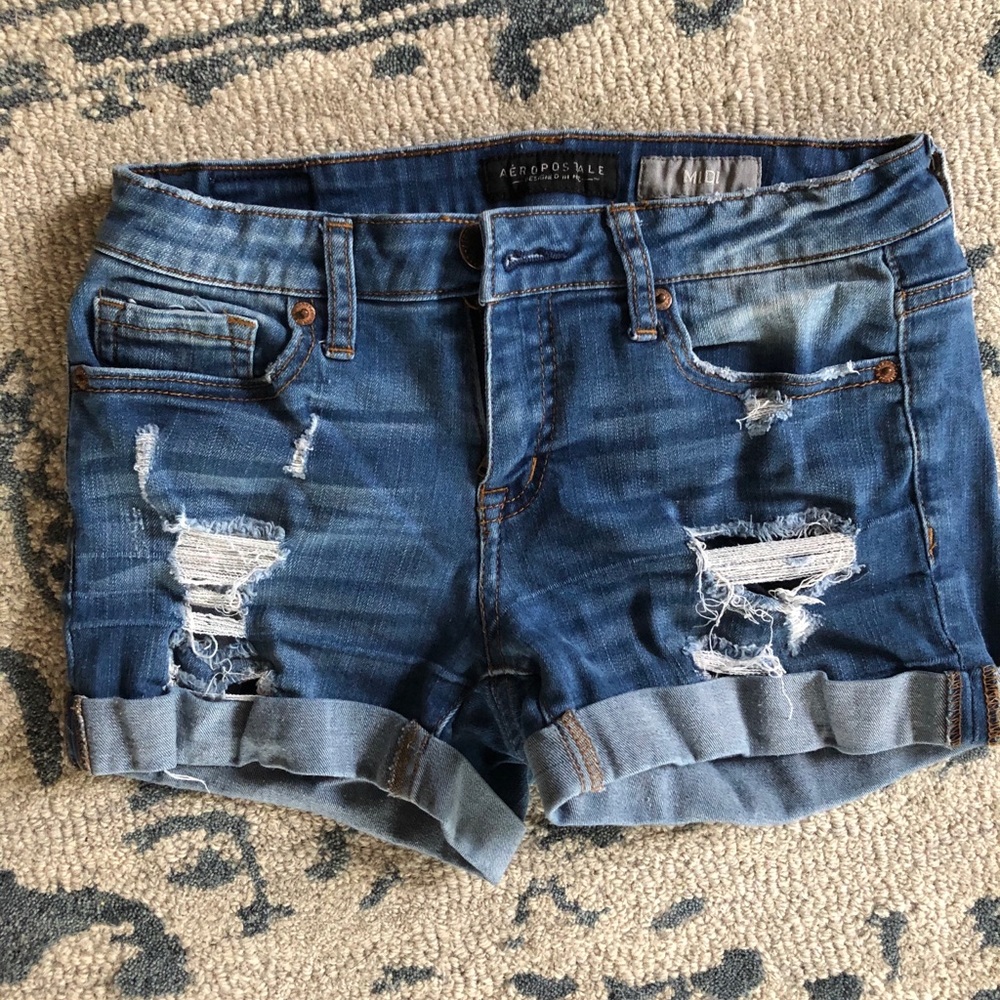 Aeropostale ripped jean shorts
